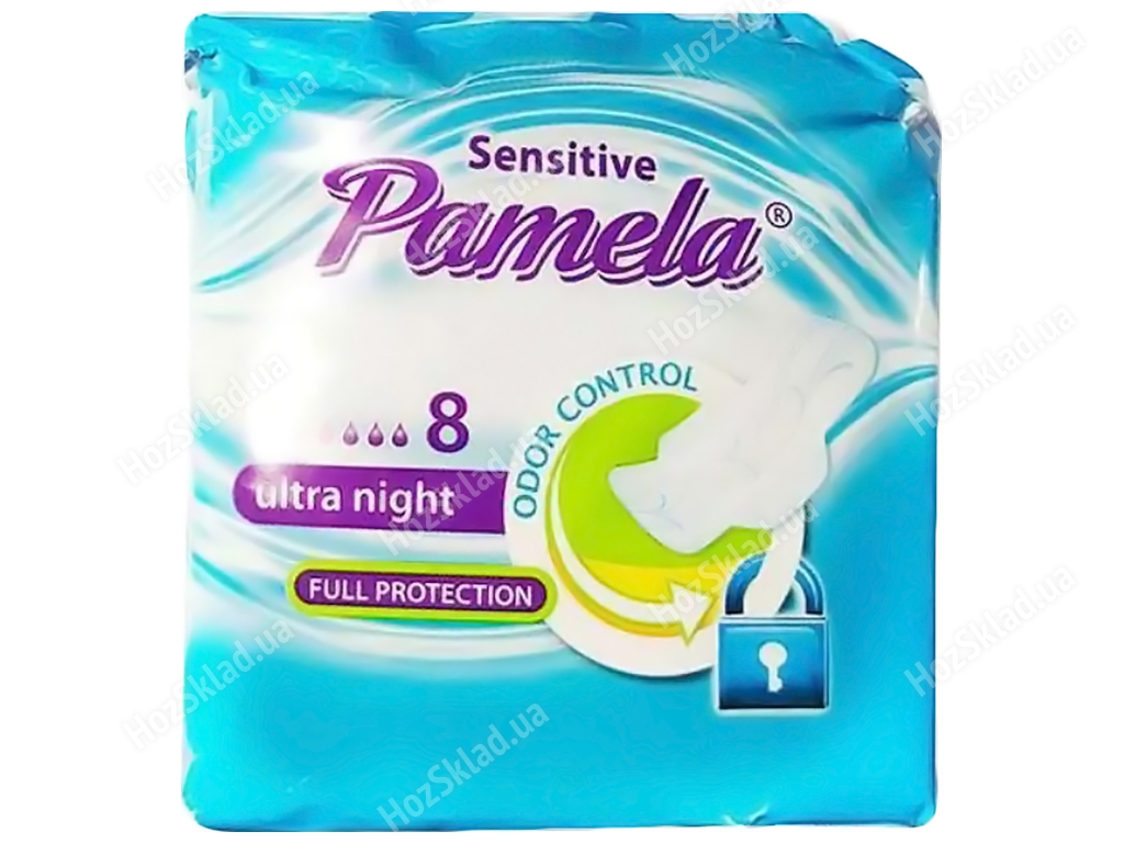 Прокладки гігієнічні ультратонкі Pamela Premium Ultra Night 6крапель 8шт