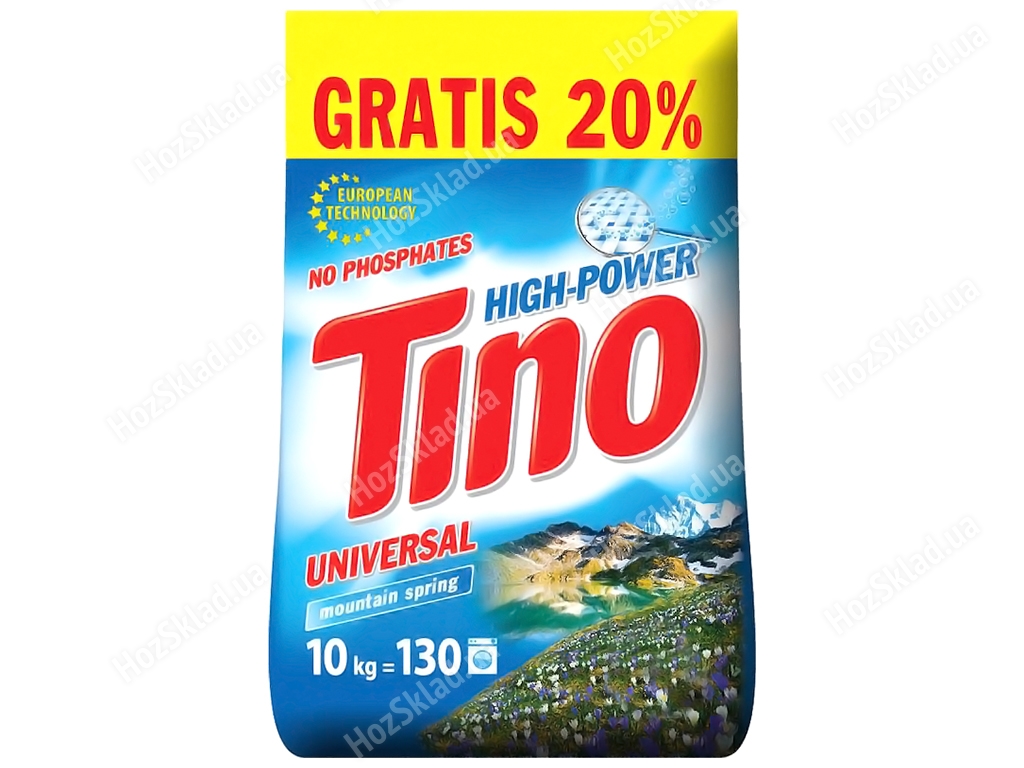 Порошок для стирки Tino High-Power Mountain spring универсальный 10кг