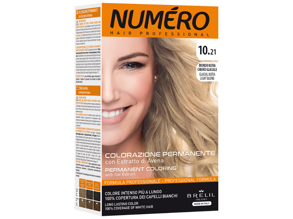 Фарба для волосся NUMERO 10.21 Glacial ultra light blonde (Крижаний ультрасвітлий блонд)