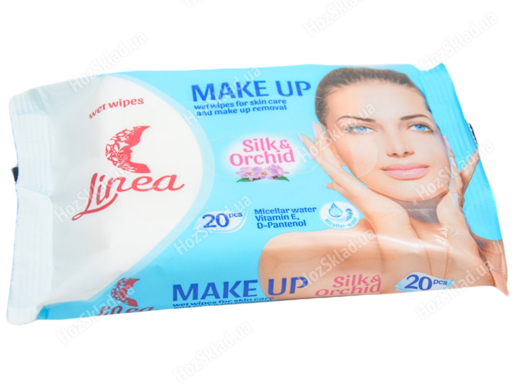 Влажные салфетки для снятия макияжа LINEA make up с мицеллярной водой 20шт