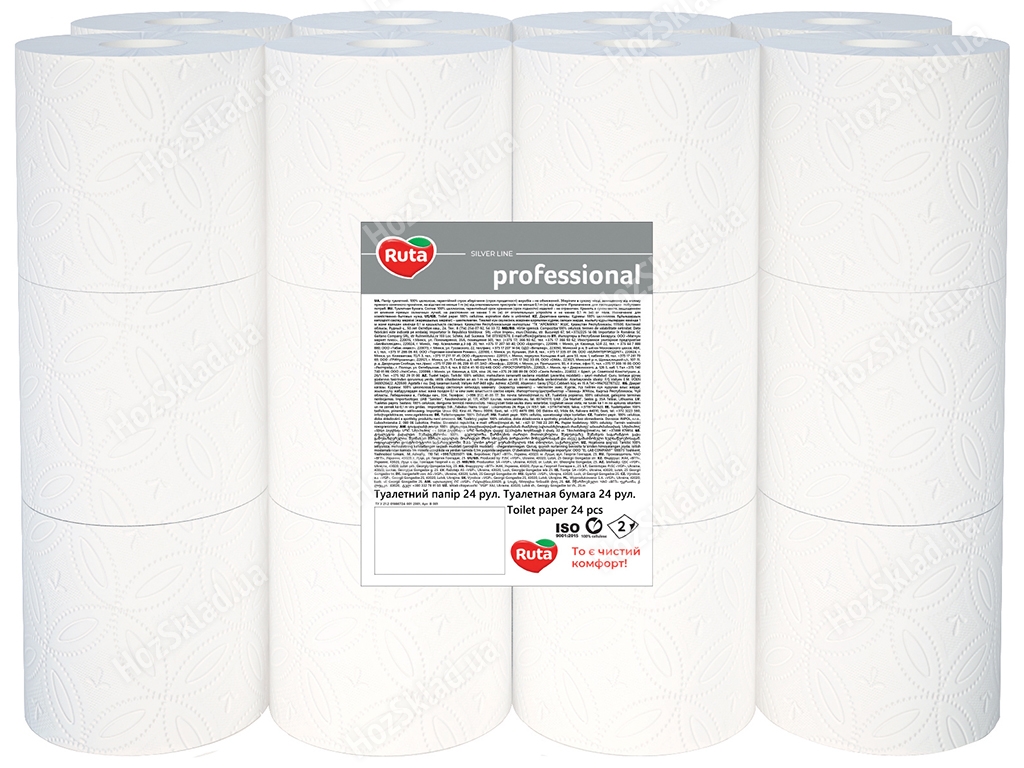 Папір туалетний Ruta Professional, 2-х шаровий, білий (ціна за упаковку 24шт)