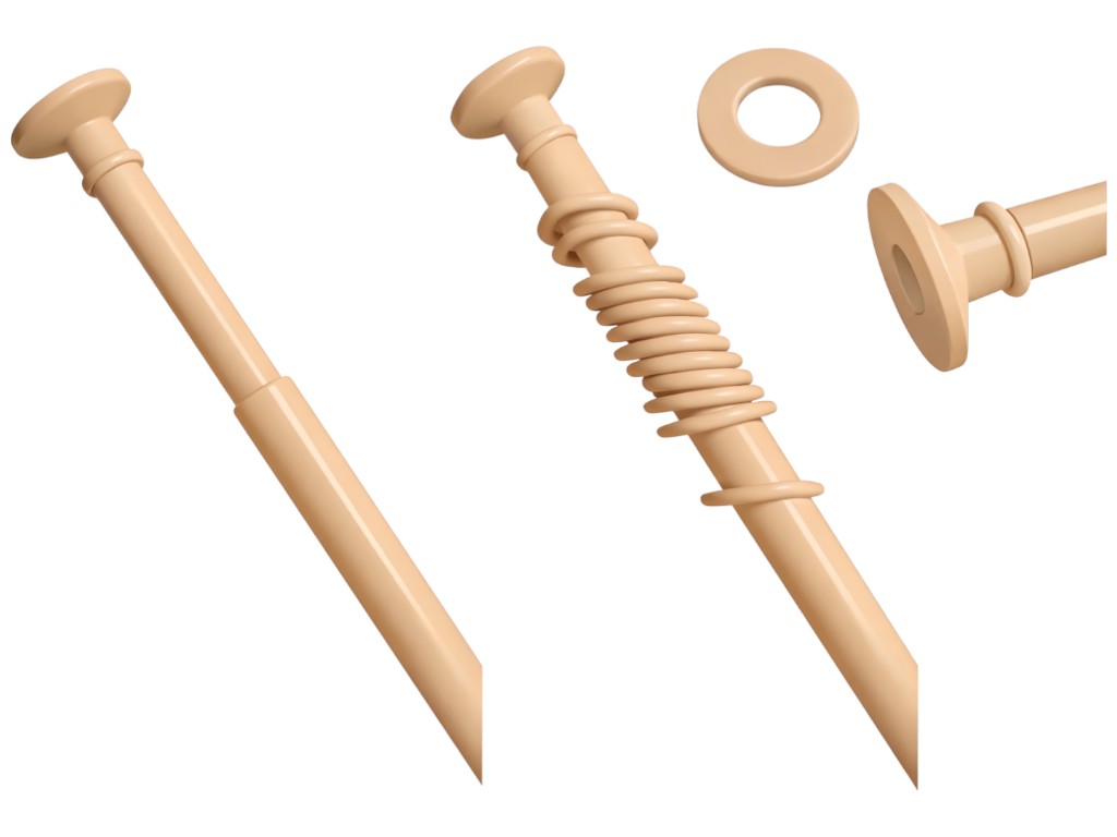 Карниз телескопічний, на пружині, із силіконовими вставками, метал, 1,8-2м, колір бежевий