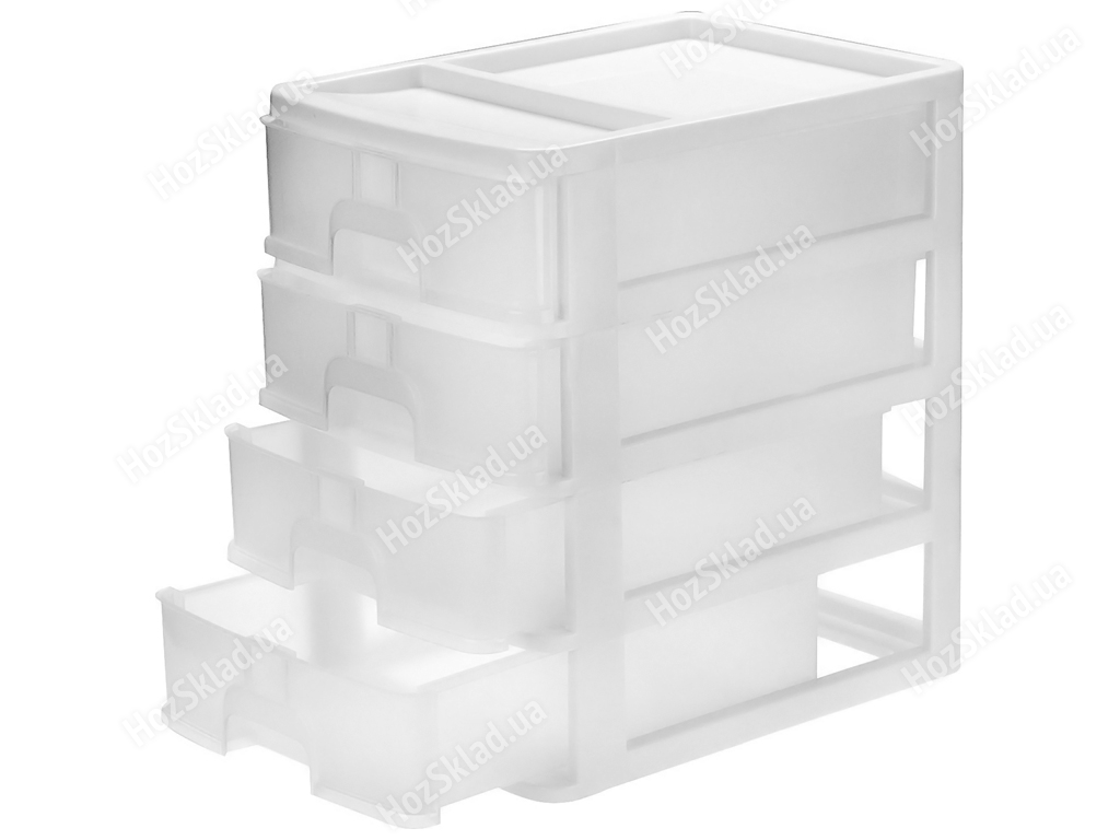 Комод настольный R-Plastic А4 на 4 ящика, белый, 35x25,5x38см, 03403