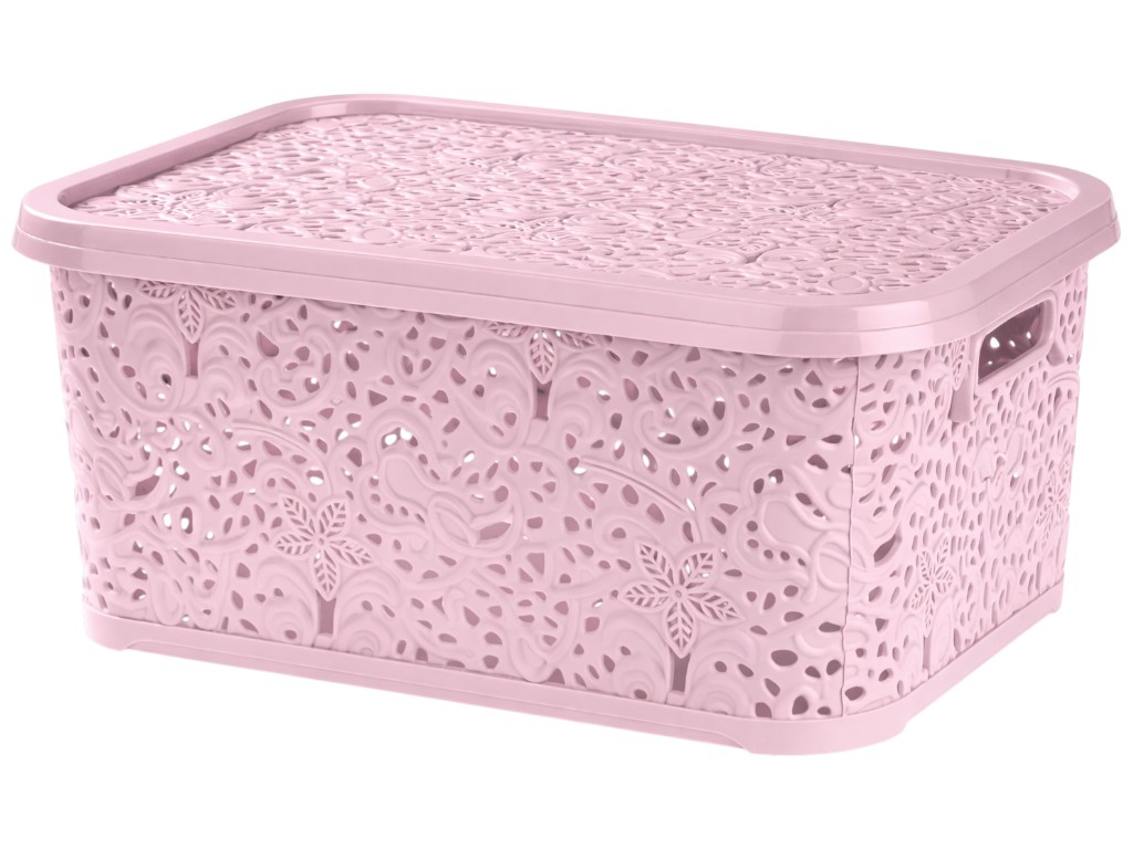 Корзинка R plastic Ажур, 22л, 43,5x31x20,5см, пудра, 32209