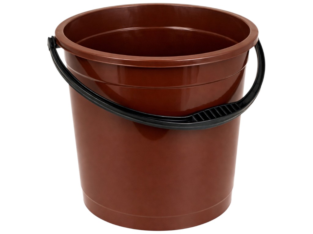 Ведро R plastic коричневое, без крышки, 10л, 01002
