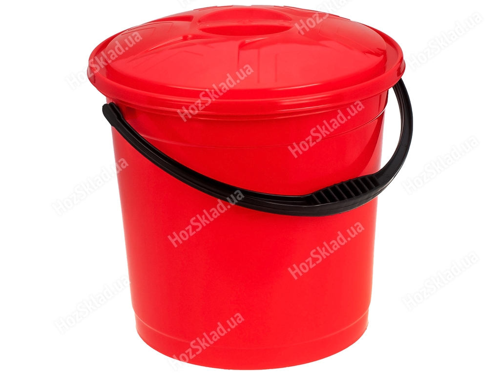 Ведро R plastic красное, с крышкой, 10л