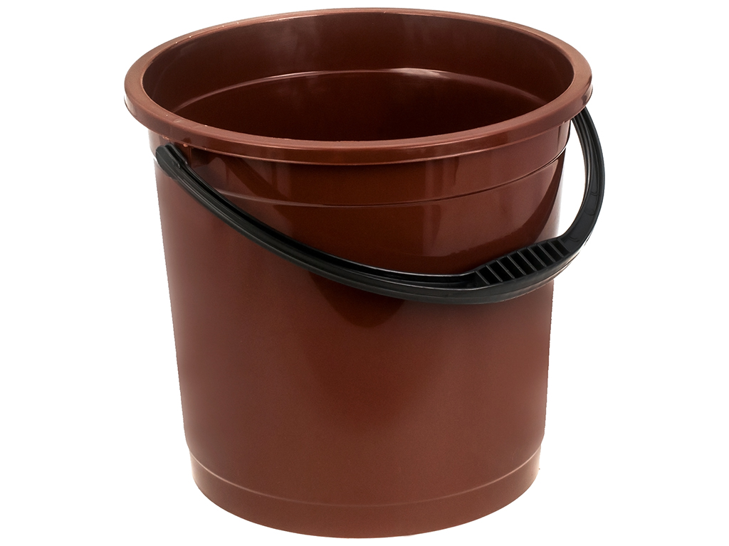 Ведро R plastic коричневое, без крышки, 15л, 01502