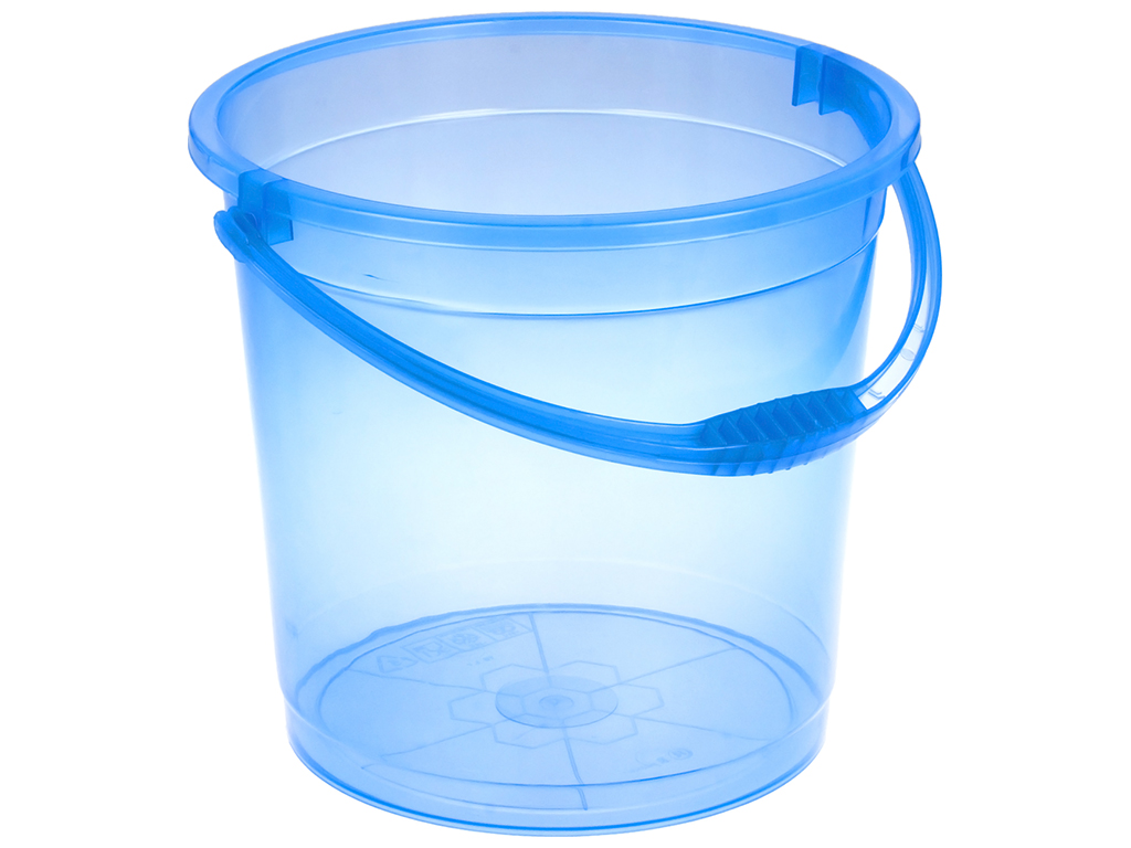 Ведро R plastic прозрачное, без крышки, голубое, 15л, 11502
