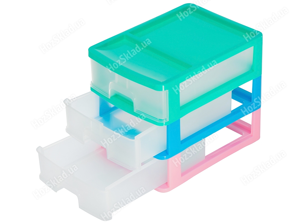 Комод настольный R-Plastic А4 на 3 ящика, разноцветный, 35x25,5x28см, 03305