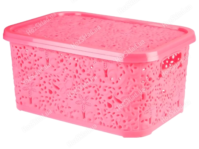 Корзинка R plastic Ажур, 10л, 33,5x23,5x16см, розовая, 31009