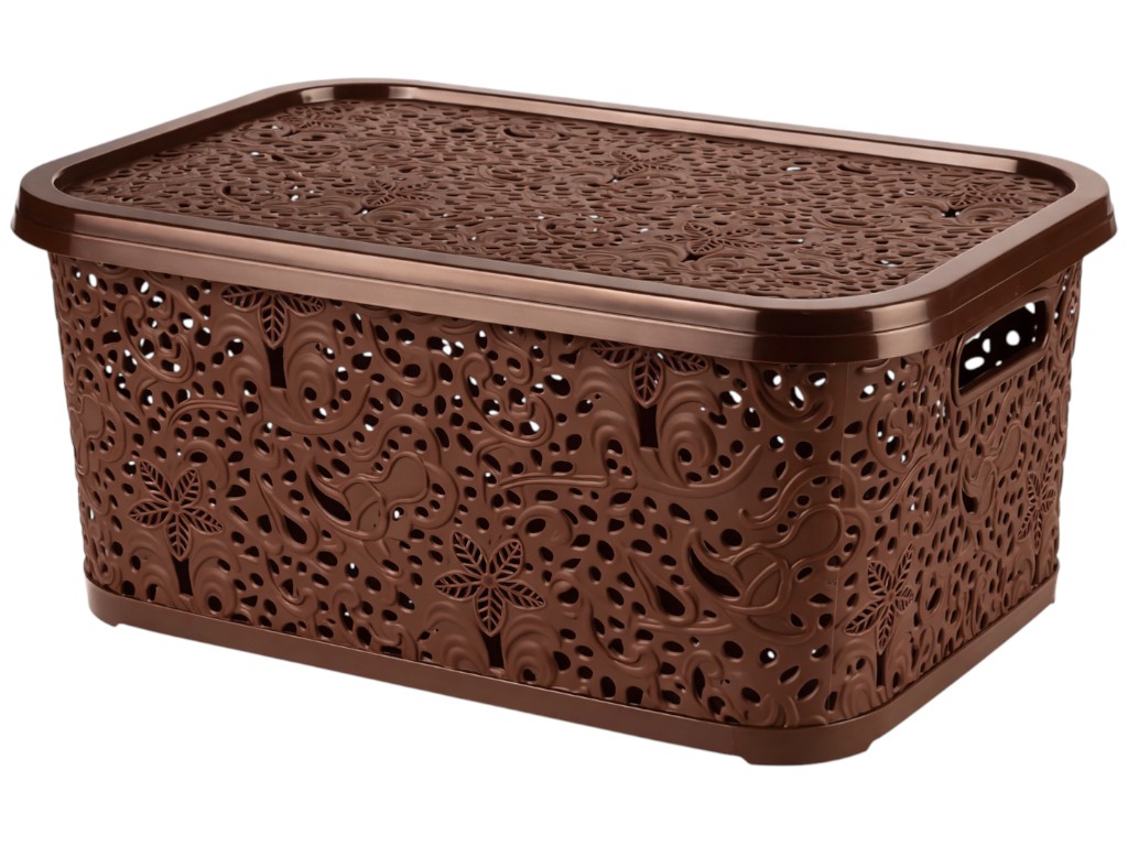 Корзинка R plastic Ажур, 22л, 43,5x31x20,5см, коричнева, 32205
