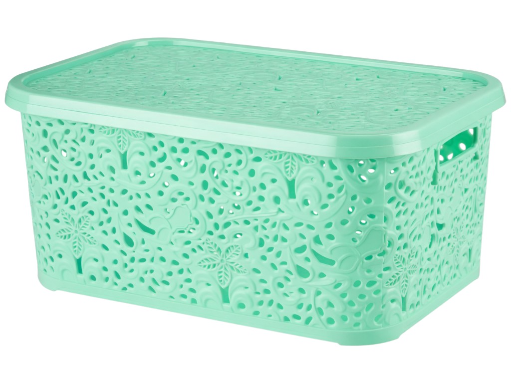 Корзинка R plastic Ажур, 22л, 43,5x31x20,5см, м'ята, 32207