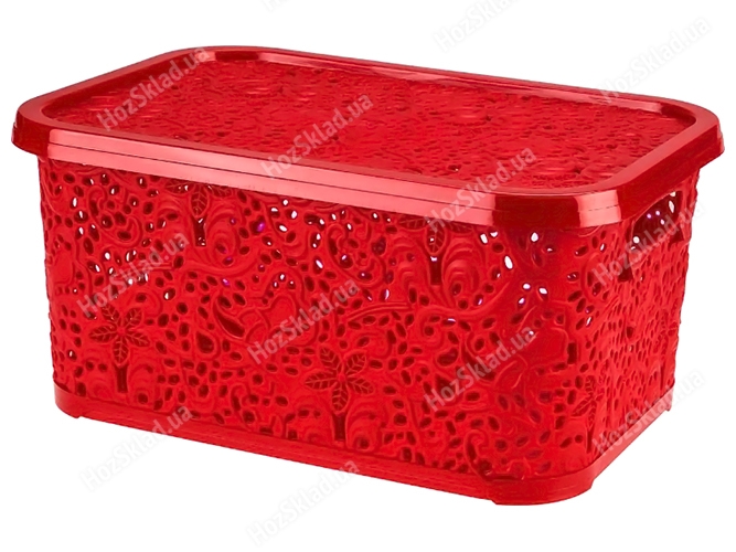 Корзинка R plastic Ажур, 22л, 43,5x31x20,5см, красная, 32211