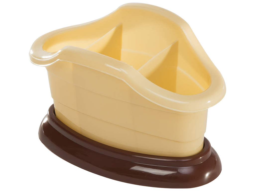 Подставка для столовых приборов R plastic, бежевая, 10001