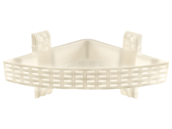 Полиця R plastic Ротанг, кутова, 1 ярус, біла, 12102