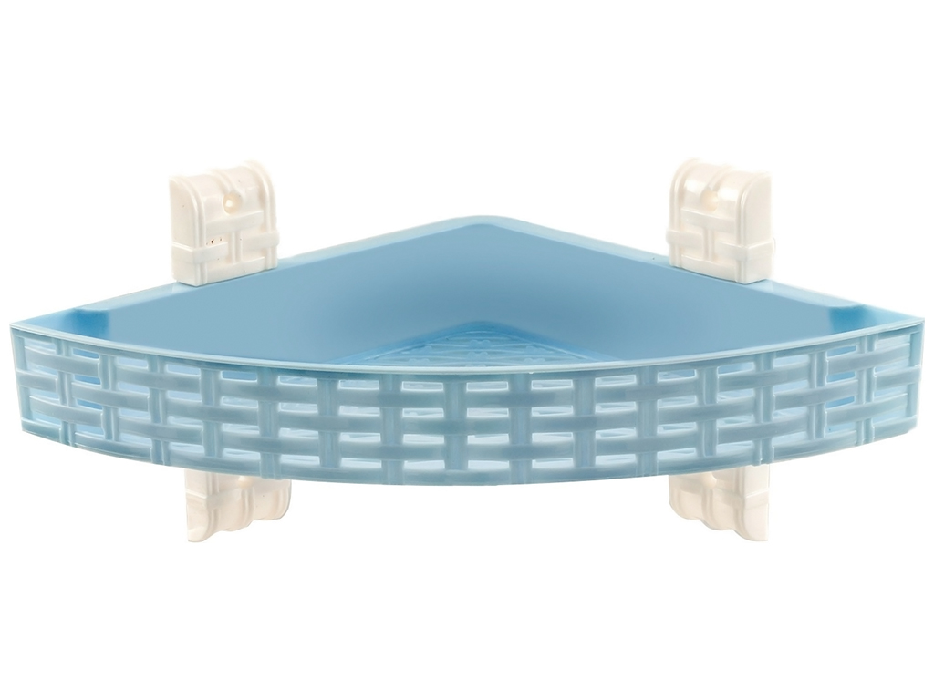 Полиця R plastic Ротанг, кутова, 1 ярус, голуба, 12103