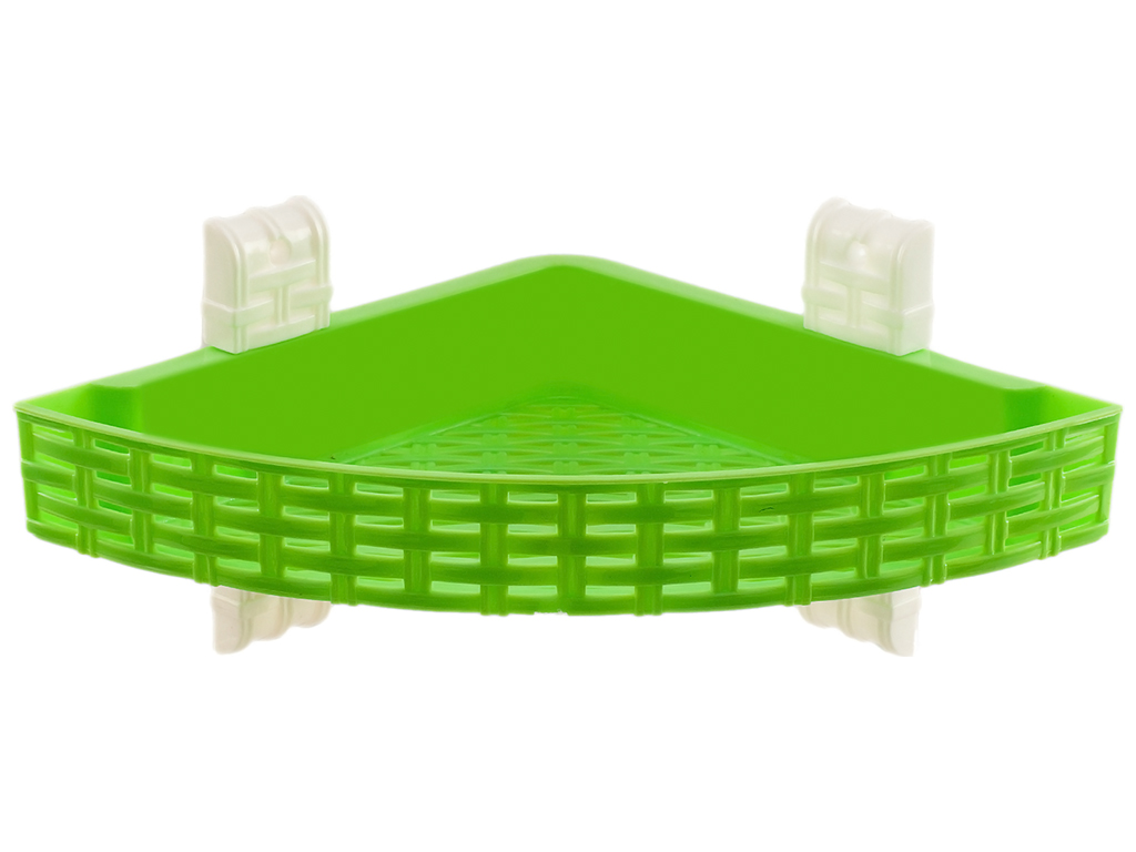 Полиця R plastic Ротанг, кутова, 1 ярус, салатова, 12106