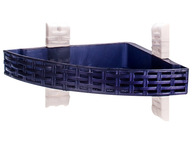 Полиця R plastic Ротанг, кутова, 1 ярус, фіолетова, 12107