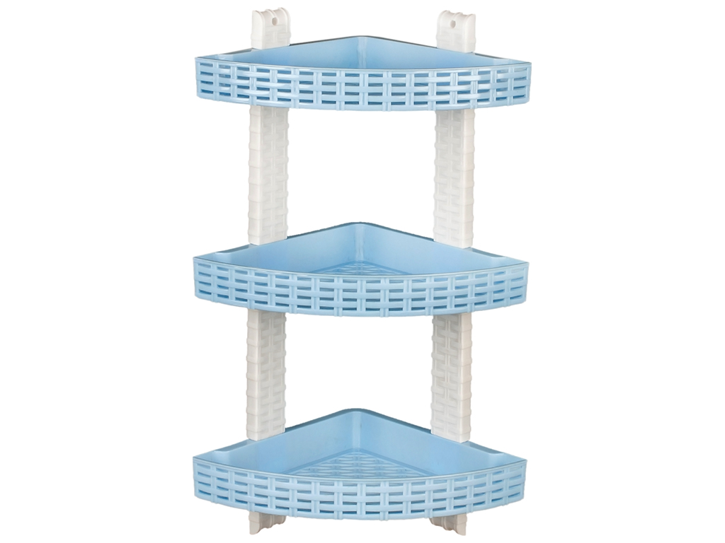 Полиця R plastic Ротанг, кутова, 3 яруси, голуба, 12303