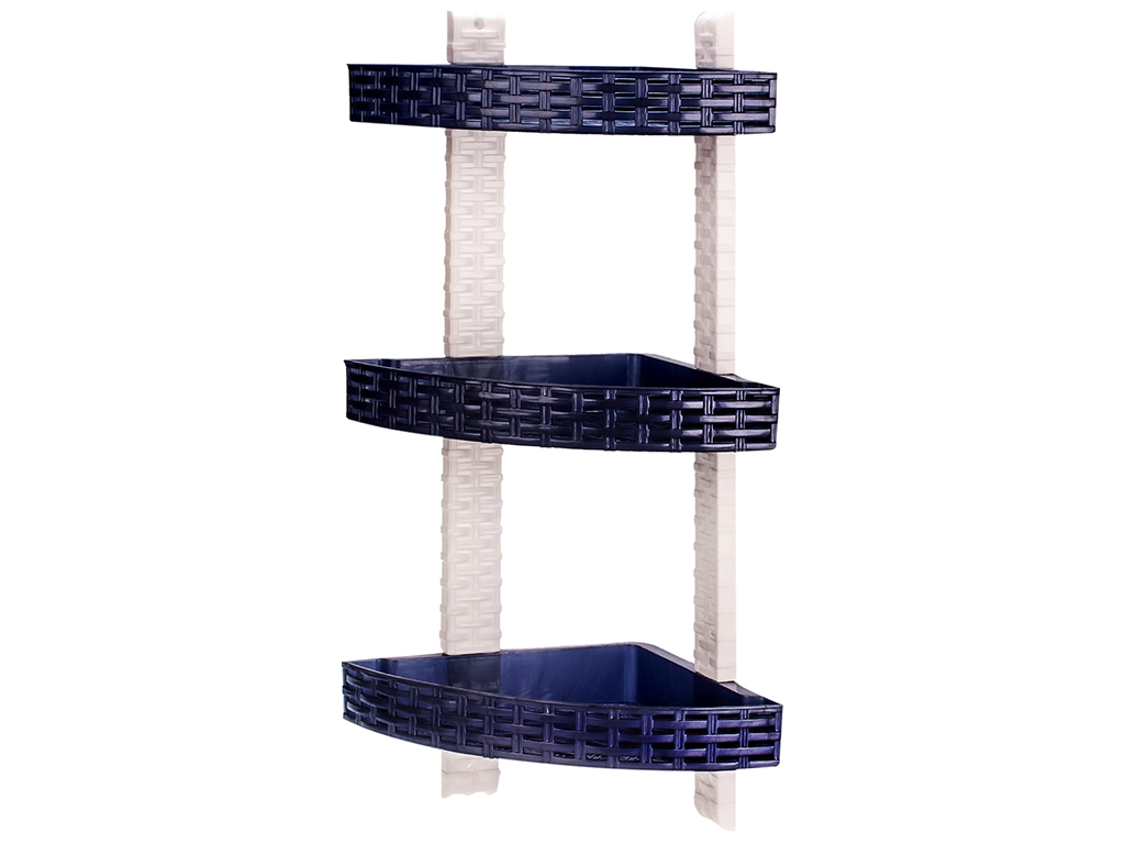 Полиця R plastic Ротанг, кутова, 3 яруси, фіолетова, 12309