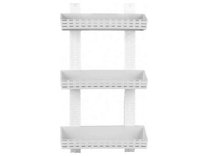 Полиця R plastic Ротанг, пряма, 3 яруси, біла, 13302