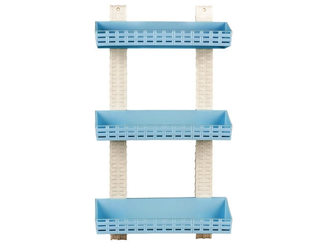 Полиця R plastic Ротанг, пряма, 3 яруси, голуба, 13303