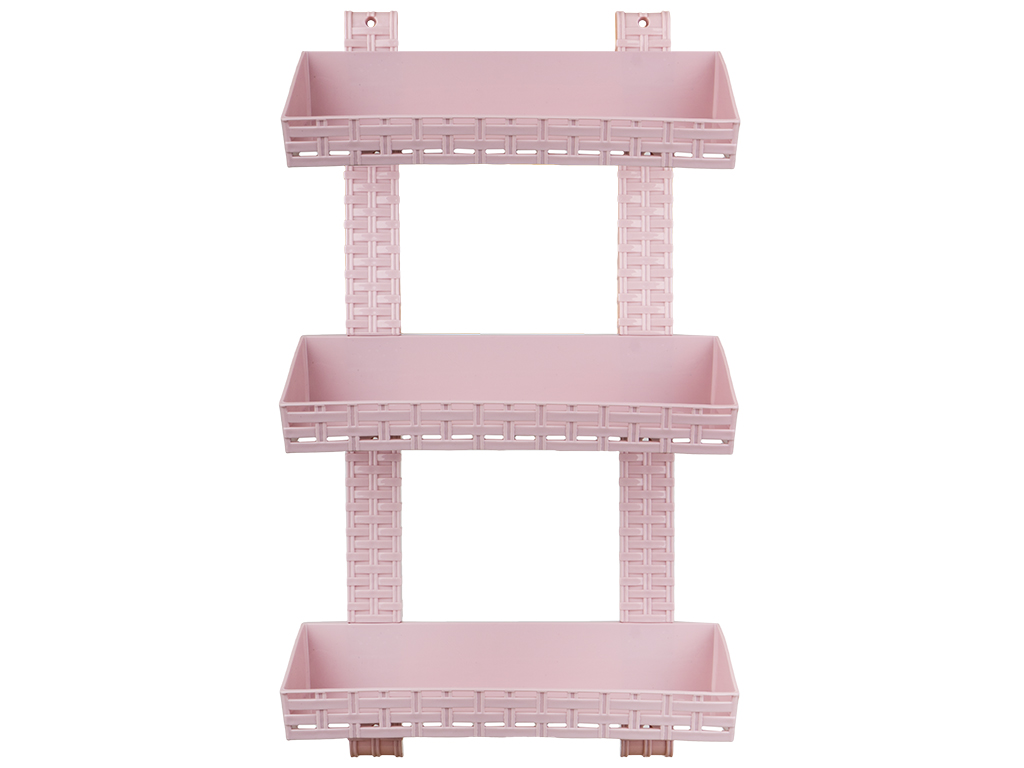 Полиця R plastic Ротанг, пряма, 3 яруси, пудра, 13305