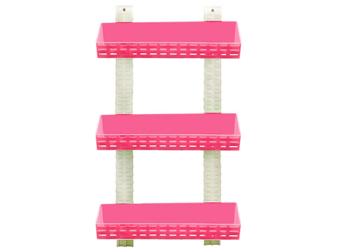 Полиця R plastic Ротанг, пряма, 3 яруси, рожева, 13306