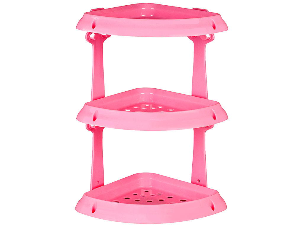 Полиця R plastic, кутова, 3 яруси, рожева, 14304