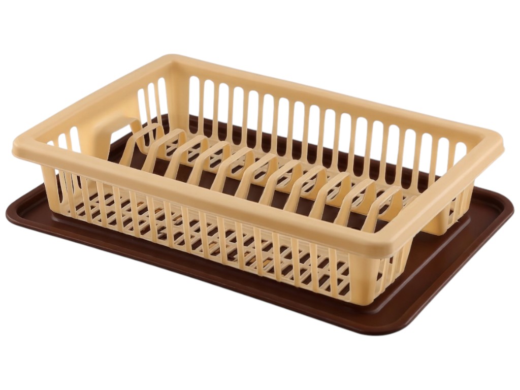 Сушилка для посуды R plastic, бежевая, 1 ярус, 43x29x8см, 20101