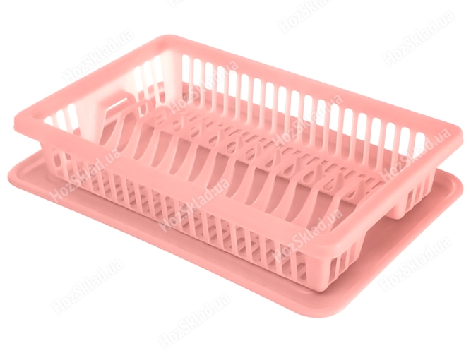 Сушарка для посуду R plastic, пудра, 1 ярус, 43x29x8см, 20104