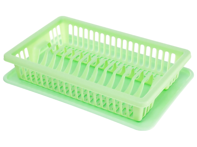 Сушилка для посуды R plastic, салатовый, 1 ярус, 43x29x8см, 20107