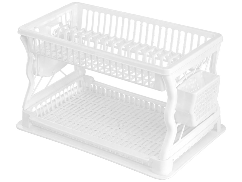 Сушилка для посуды R plastic, белый, 2 яруса, 43x29x27,5см, 20202