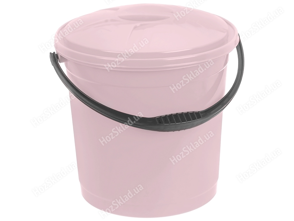 Ведро R plastic пудра, с крышкой, 10л