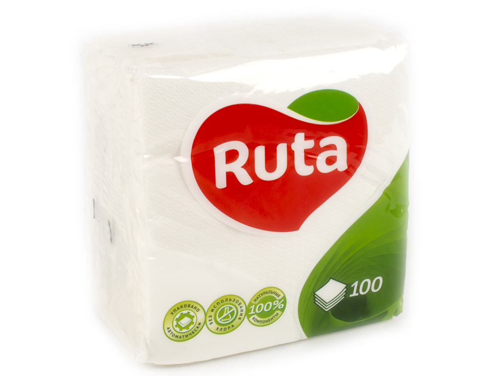 Салфетки "Рута-Пикник" белые 100шт 33x33 см
