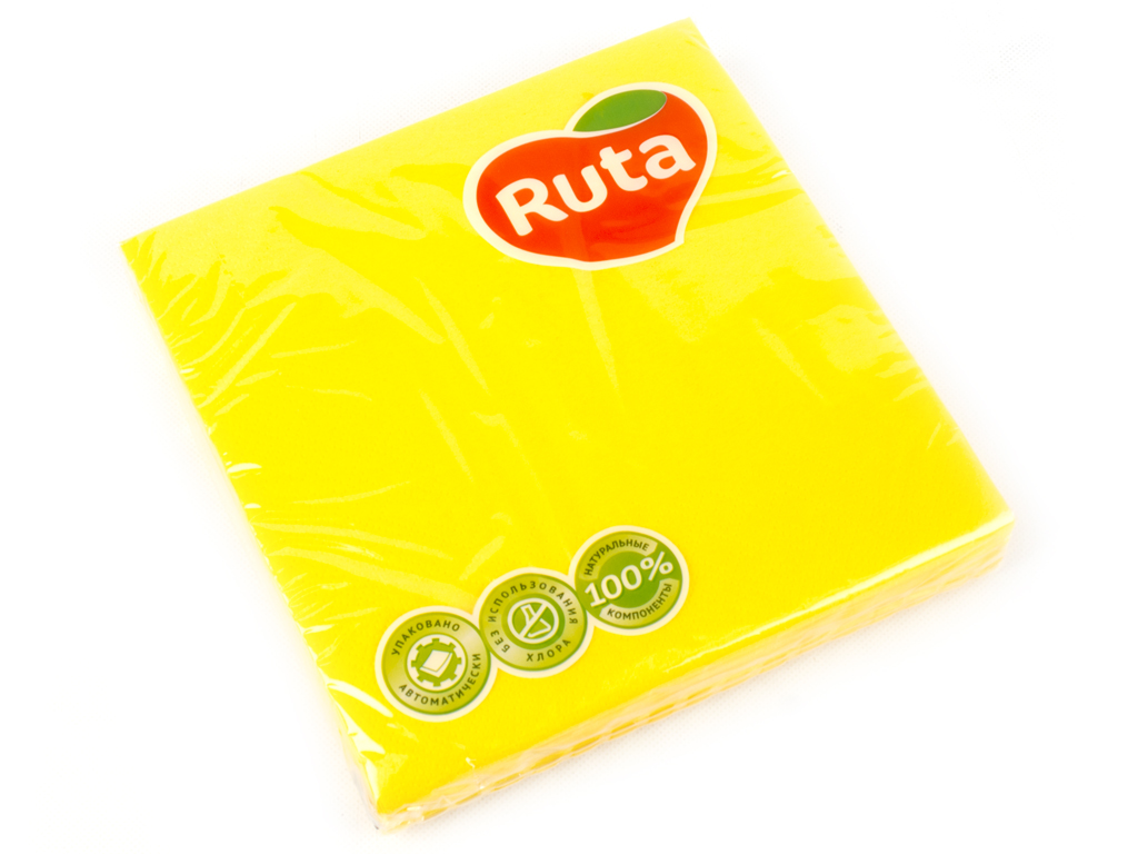 Салфетки "Рута" желтые трехслойные 33x33см 20шт
