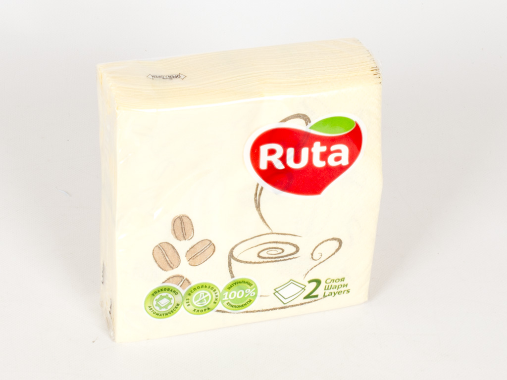 Салфетки "Ruta Double Luxe" "Кофе" двухсл. 24x24см 40шт
