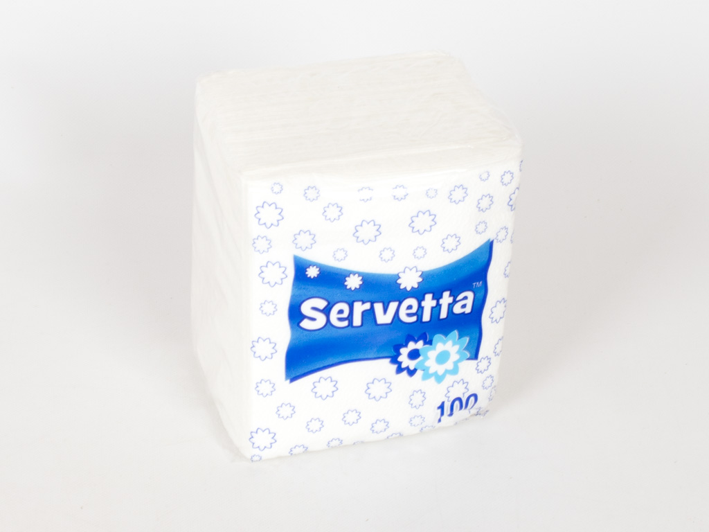 Салфетки "Servetta" белые 21x24 см (100л)