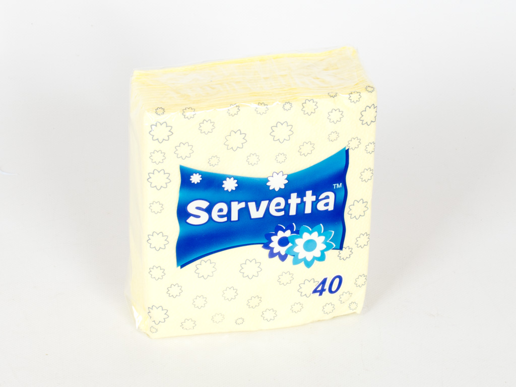 Салфетки "Servetta" желтые 21x24см (40л)