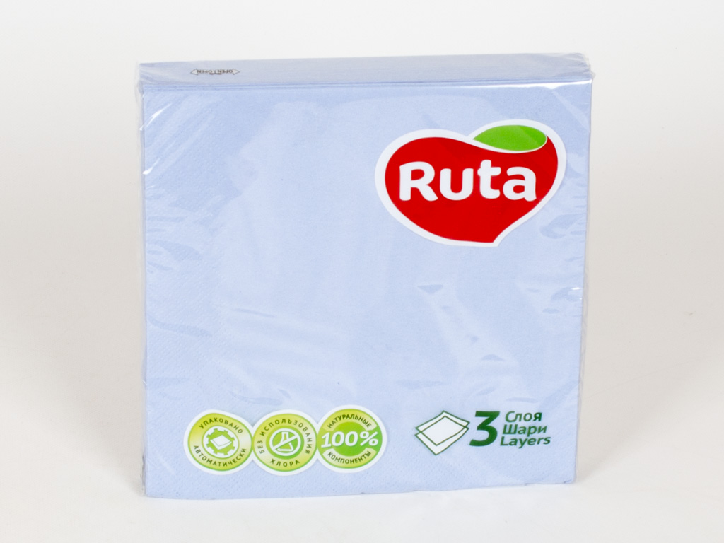 Салфетки "Рута" голубые трехслойные 33x33см 20шт