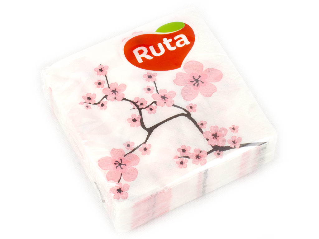 Салфетки "Ruta Double Luxe" "Сакура" двухсл. 24x24см 40шт