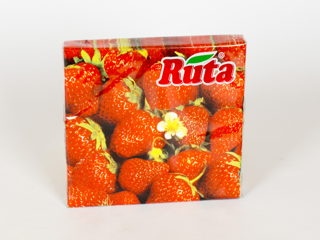 Салфетки "Ruta Art" - "Клубника" трехсл. 33x33см  20шт