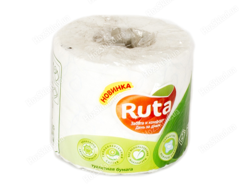Бумага туалетная Ruta Classic белая двухсл. 1 рулон