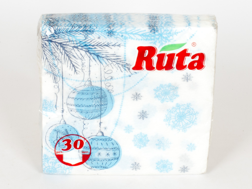 Салфетки "Ruta Декор" - "Голубые шарики" 30шт 33x33см