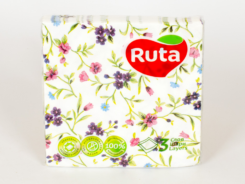 Салфетки "Ruta Art" - "Поляна" трехсл. 33x33см 18шт