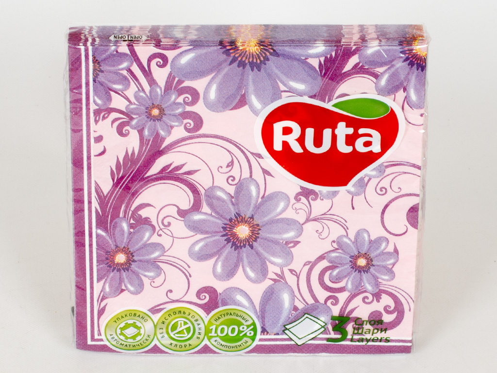 Салфетки "Ruta Art" - "Цветок" трехсл. 33x33см 18шт