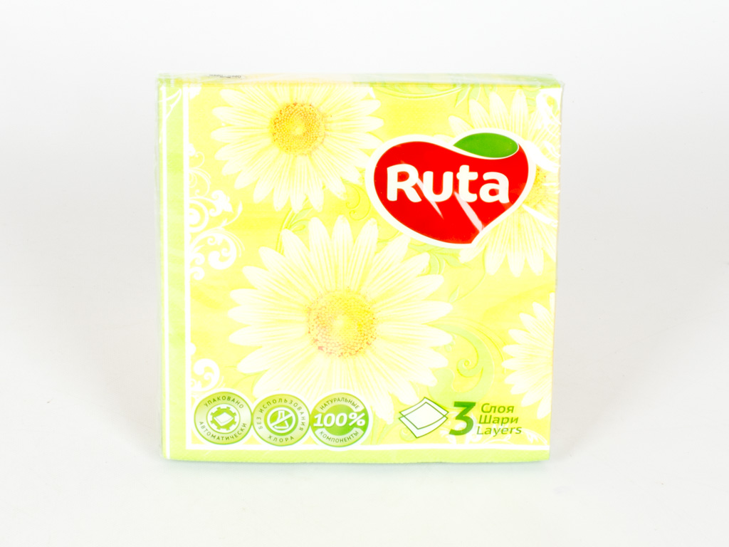 Салфетки "Ruta Art" - "Ромашка" трехсл. 33x33см 18шт