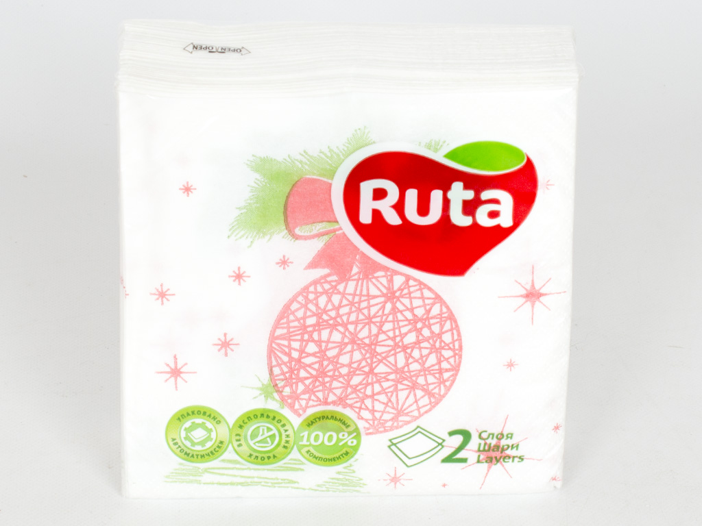 Салфетки "Ruta Double Lux" - "Новогодние" двухсл. 24x24см 40шт