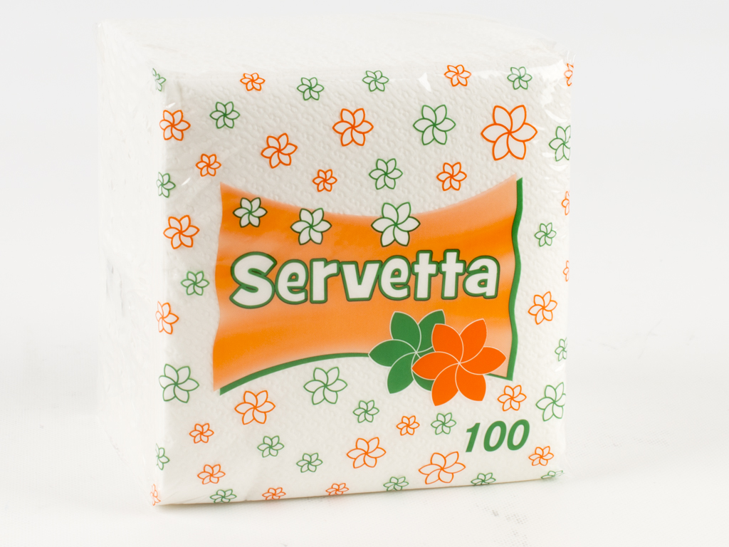 Салфетки Servetta Eco белые 24x24см 100шт