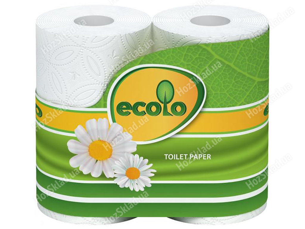 Папір туалетний Ecolo двошаровий (ціна за 4 рулони)